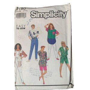 Simplicity 7180 Vintage Sewing Pattern For Womens Tops Pants Shorts Size XL